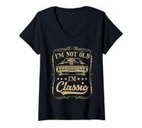 Mujer I'm not old I'm classic Vintage Muscle Car Funny Old Men Camiseta Cuello V