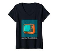 Mujer I'm Not Old I'm Vintage Retro Vibes Old School Tribus Camiseta Cuello V