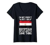 Mujer I'm Not Perfect but I'm Egyptian Egypt Flag Camiseta Cuello V