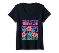 Mujer I'm Not Retired, I'm A Full Time Grammy Boho Flower Camiseta Cuello V
