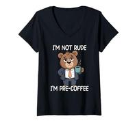 Mujer I'm Not Rude I'm Pre-Coffee Camiseta Cuello V