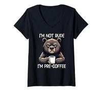 Mujer I'm Not Rude I'm Pre-Coffee Camiseta Cuello V