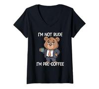 Mujer I'm Not Rude I'm Pre-Coffee Camiseta Cuello V