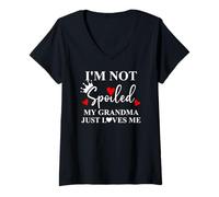 Mujer I'm Not Spoiled My Grandma Just Loves Me Spoiled Grandkids Camiseta Cuello V