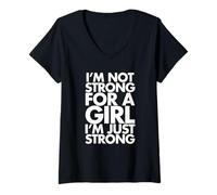 Mujer I'm Not Strong For A Girl I'm Just Strong - Camiseta para Mujer Camiseta Cuello V