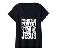 Mujer I'm Not That Christian I'm The One Who Knows Camiseta Cuello V