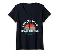 Mujer I'm Off To My Board Meeting Vintage Paddleboarding Retro Camiseta Cuello V