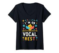 Mujer I'm On Vocal Rest Recuperación de la voz de cantante |- Camiseta Cuello V