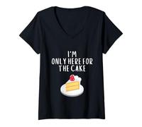 Mujer I'm Only Here For The Cake Funny Bakery Meme Costume Cakes Camiseta Cuello V