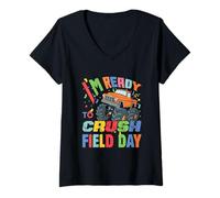 Mujer I'm Ready To Crush Field Day Monster Truck Lover Boys Kids Camiseta Cuello V