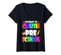 Mujer I'm Ready To Crush Preschool Back To School Teacher Student Camiseta Cuello V