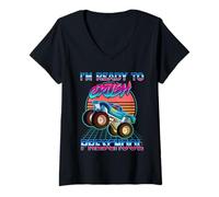 Mujer I'm Ready To Crush Preschool Monster Truck Back to School Camiseta Cuello V