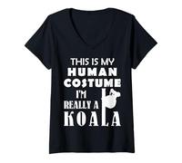Mujer I'm Really a Koala Halloween Costume Adult Kids Girls Boys Camiseta Cuello V