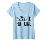 Mujer Im Retired Hot Girl Funny Retirement Women Mom Retired Woman Camiseta Cuello V