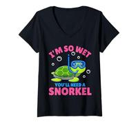 Mujer I'm So Wet You'll Need A Snorkel - Divertida ofensiva grosera Camiseta Cuello V