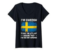 Mujer I'm Swedish To Save Time Just Assume I'm Never Wrong Camiseta Cuello V