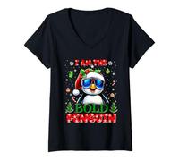 Mujer I'm The Bold Penguin Christmas Outfit Funny Xmas Camiseta Cuello V
