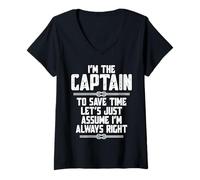 Mujer I'm The Captain to Save Time Let's Just Assume I'm Right Camiseta Cuello V