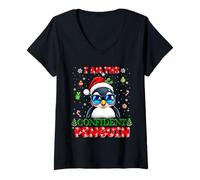 Mujer I'm The Confident Penguin Christmas Outfit Funny Xmas Camiseta Cuello V