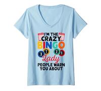 Mujer I'm The Crazy Bingo Lady People Warn You About Camiseta Cuello V