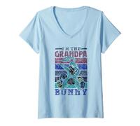 Mujer I'm The Grandpa Bunny Happy Egg Easter Granddad Camiseta Cuello V