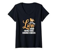 Mujer I'm The Lion Who Runs This Cosmic Circus Camiseta Cuello V