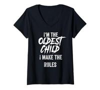 Mujer I'm The Oldest Child Make The Rules Funny Hermano Camiseta Cuello V