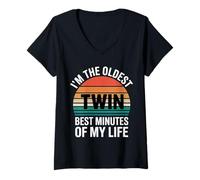 Mujer I'm The Oldest Twin Best Minutes Of My Life --- Camiseta Cuello V