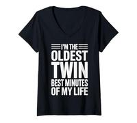 Mujer I'm The Oldest Twin Best Minutes of My Life - Camiseta Cuello V