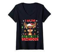 Mujer I'm The Radiant Reindeer Christmas Outfit Funny Xmas Camiseta Cuello V
