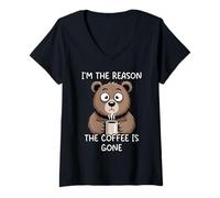Mujer I'm The Reason The Coffee Is Gone Camiseta Cuello V