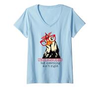 Mujer Im Undiagnosed But Something Ain't Right Funny Crazy Chicken Camiseta Cuello V