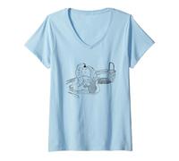 Mujer Imagen de camiseta de bambú - regalo de planta de bambú Camiseta Cuello V