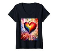 Mujer Imagen de Valentine Love Camiseta Cuello V