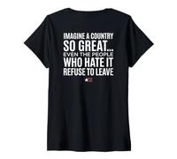 Mujer Imagine A Country So Great (Art ON Back) Camiseta Cuello V
