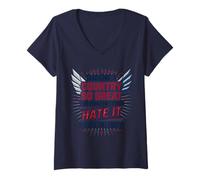 Mujer Imagine A Country So Great Patriotic Hombres Mujeres Familia Camiseta Cuello V