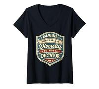 Mujer Imagine Being Scared of Diversity Anti Dictator Cita Camiseta Cuello V