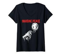 Mujer Imagine Peace Earth Spray Can Artwork Camiseta Cuello V