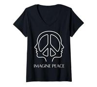 Mujer Imagine Peace Embrace Harmony Symbol Camiseta Cuello V