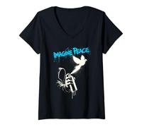 Mujer Imagine Peace Spray Paint Dove Urban Art Style Camiseta Cuello V