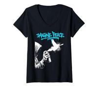 Mujer Imagine Peace Spray Paint Dove Urban Art Style Camiseta Cuello V