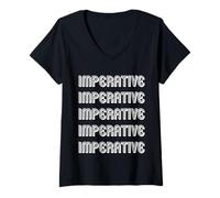 Mujer Imperativo Camiseta Cuello V