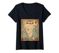 Mujer Imperio Vijayanagara - Reino Karnata Historia de la India hindú Camiseta Cuello V