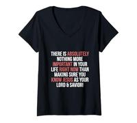 Mujer Importante Conoce a Jesús como Tu Señor Y Salvador Ahora Camiseta Cuello V