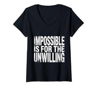Mujer Impossible Is For The Unwilling Resilient Motivation - Camiseta Cuello V