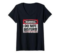 Mujer Impresión «Do Not Disturb I'm Disturbed Enough Already» Camiseta Cuello V