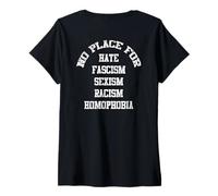 Mujer Impresión Dorsal sin Lugar para Sexo Fascism homofobia Camiseta Cuello V