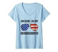 Mujer Impresionante como mi nieta 4 de julio Día del Padre Camiseta Cuello V