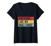 Mujer Impresionante como mi pequeña Familia Divertido Vintage Envejecido Camiseta Cuello V