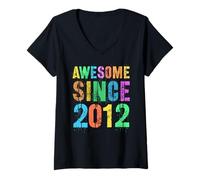 Mujer Impresionante Desde 2012 Vintage 13 Cumpleaños 13 Boy Girl Rocks Camiseta Cuello V